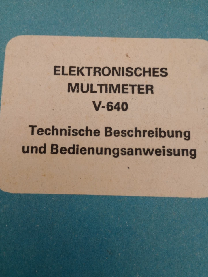 Elektronisches Multimeter V640 mit Beschreibung und Bed.-Anleitung - Bild 2 von 2
