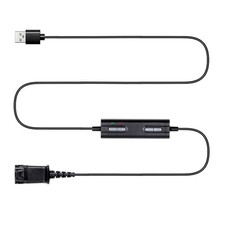 Headset QD Quick Disconnect Connector to USB Adapter Cable with Volume Adjus...