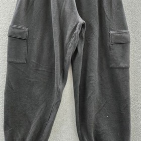 PINK Victoria's Secret Women Pants M Black Cargo Fleece Jogger Baggy