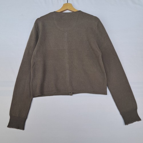 Cardigan Burberry in puro cashmere colore grigio taglia XL da donna - Foto 2 di 9
