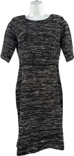 Banana Republic Women’s Black Short Sleeve Knit Sheath Sweater Dress - 6