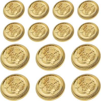 14Pcs Metal Blazer Buttons Set - 18Mm & 23Mm Gold Buttons for Blazer, Suit, Coat