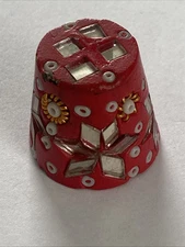 Flowers Stars Thimble Vintage Souvenir Collectible