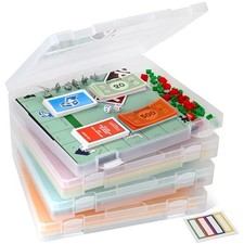 4-Pack Art Craft Organizer Storage Case - Semi Transparent Clear - Short