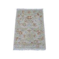2'x3' Oyster Gray Afghan Angora Oushak Hand Knotted Wool Mat Oriental Rug 21526