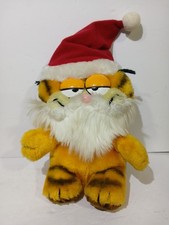 VINTAGE 1983 DAKIN GARFIELD SANTA CLAUS CHRISTMAS STUFFED ANIMAL PLUSH TOY
