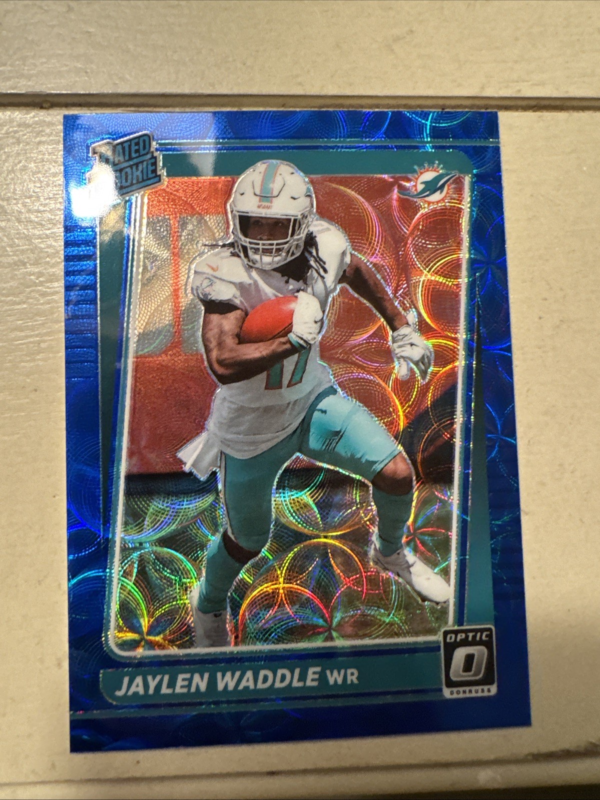 2021 Panini Donruss Optic - Rated Rookie Jaylen Waddle #208 Blue Scope Prizm...
