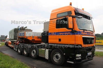 LKW Foto MAN TGA Schwerlasttransporter Deutschland orange Poppe & Wüffroc #m3tw