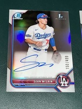 2022 Bowman Draft Chrome Sean McLain REFRACTOR /499 AUTOGRAPH