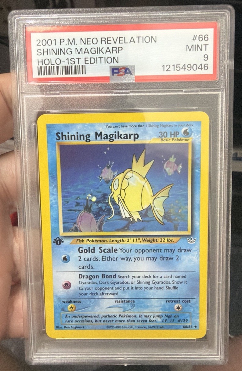 VTG Pokemon Neo Revelation 1st Edition Shining Magikarp 66/64 Secret Rare PSA 9