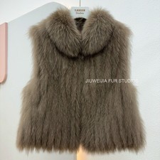 Winter New Women's Short Slimming Fit Short 100 Genuine Fox Fur Vest Waistcoat