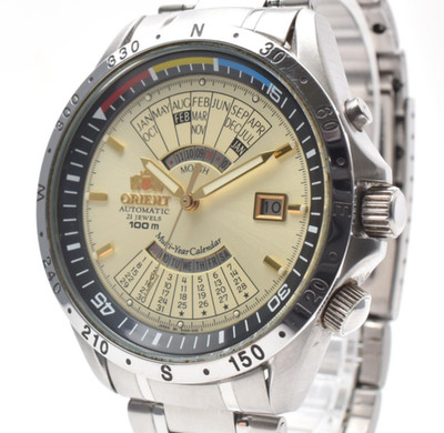 Orient Multi Year Calendar EU03-C0 Gold Dial Date Automatic Men's Watch JAPAN