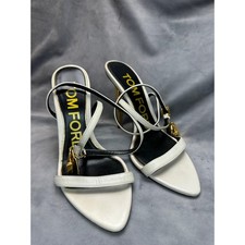 Tom Ford Padlock Shiny Leather Pointy Sandals...