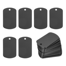 55Set 2" Metal Stamping Blanks Tags Aluminum Blank Dog Tags with Hole Black