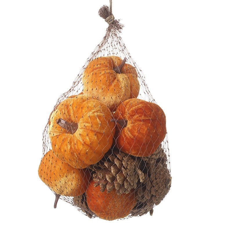 Halloween Pumpkin and Pinecone Decoration Mix