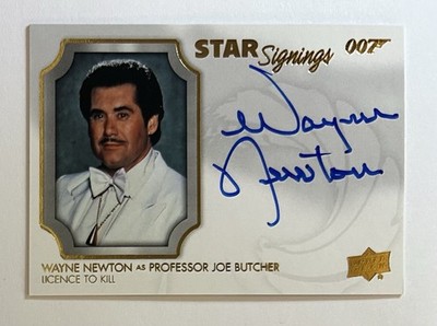 2020 JAMES BOND VILLAINS AUTOGRAPH LICENCE TO KILL AUTO WAYNE NEWTON JOE BUTCHER