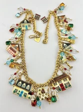 RARE Lunch At The Ritz ULTIMATE REALTOR House Rhinestone Dangle Necklace 21"