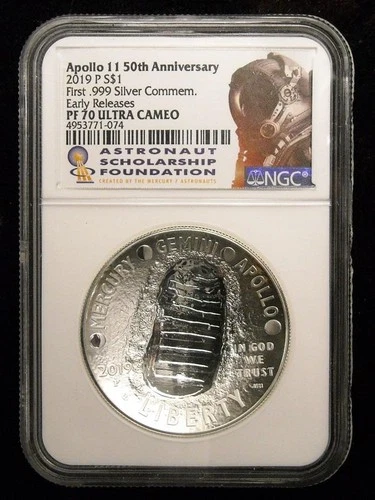2019-P Apollo 11 50th Anniv Silver Dollar NGC PF70 Ultra Cameo Early Release