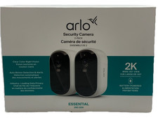 Arlo Essential 3rd GEN Wire-Free Indoor/Outdoor 2K Security Camera White 2 Pack