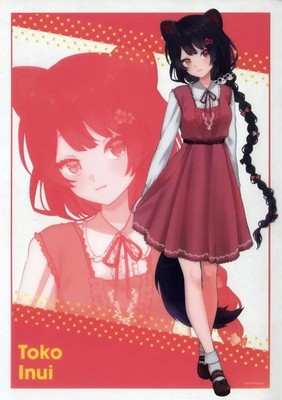Nijisanji Inui Toko Clear Poster Original A4 Virtual YouTuber Anime 2019