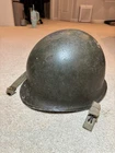 WWII WW2 World War II US Military Army Schlueter M1 Front Seam Fixed Bale Helmet