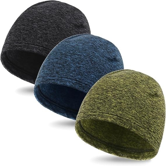 Cycling Beanie Hat Large Warm Fleece Skull Cap for voluminous hairstyles Winter Thermal