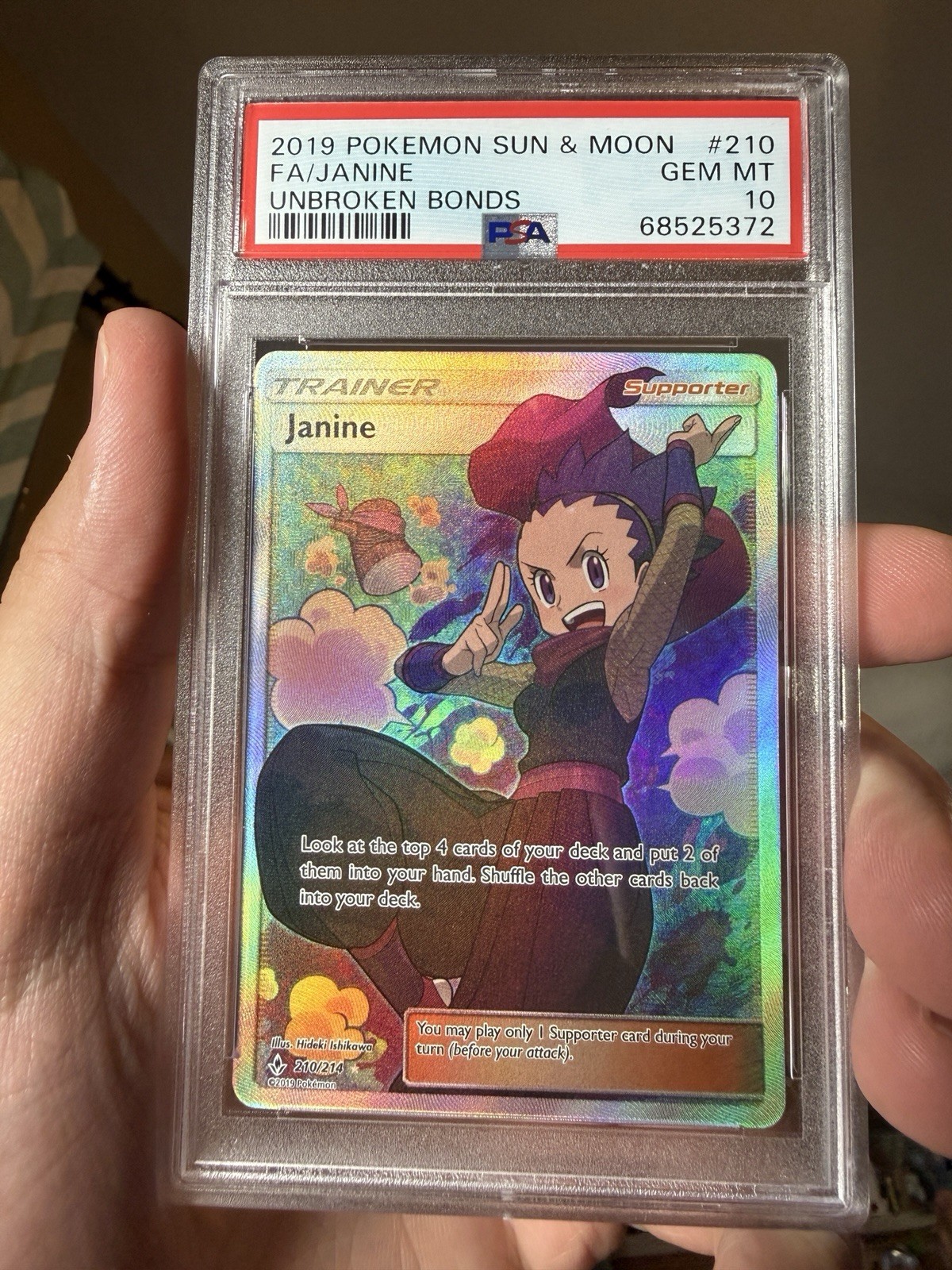 PSA 10 - SM Unbroken Bonds - Janine - 210/214 - Full Art Ultra Rare