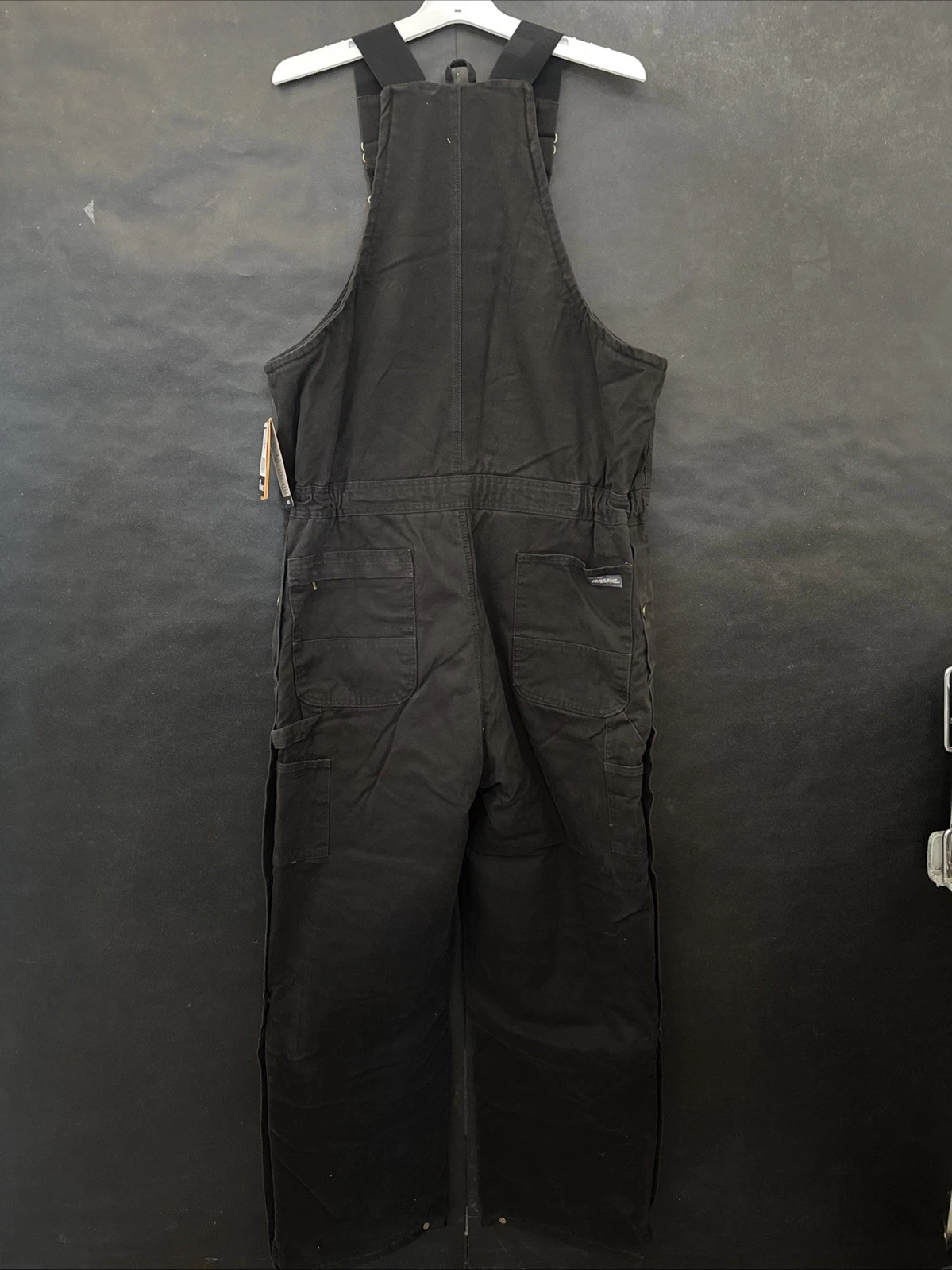 NWT - Berne Mens LARGE TALL Black Heartland Insulated Washed Duck Bib Overalls image 5