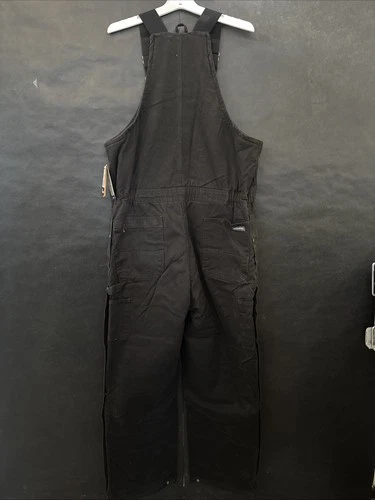 NWT - Berne Mens LARGE TALL Black Heartland Insulated Washed Duck Bib Overalls image 5