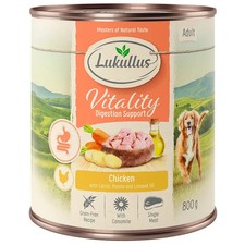Lukullus Vitality Digestion Chicken Grain Free Balanced Wet Dog ood 6 x 800g*NEW 3.95 per kilo