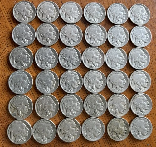 Lot Of 36 Buffalo Nickels With Readable Dates