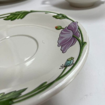 Villeroy & Boch Amapola Double Handle Soup Cup Bowl Saucer Pair