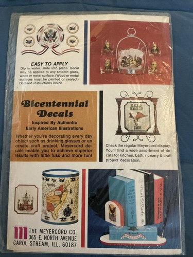 Commemorative Vintage Meyercord Decal Sealed In Orig Pack U S Eagle Bicentennial - Picture 2 of 3