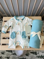 *NWT* Bundle Kyte Baby Swaddle Makai Preemie Zippered Footie Makai Rainbow 
