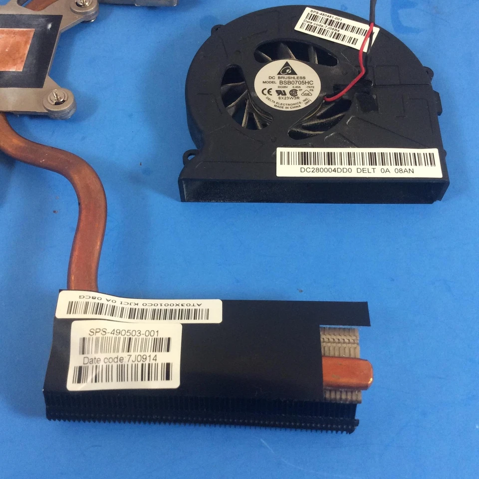 490503-001 480481-001 HP PAVILION DV7-1745dx DV7-1000 Cooling Fan & Heatsink NT* - Image 3 of 3