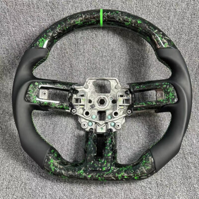 Green Forge Real Carbon Fiber Steering Wheel for Ford Mustang GT350R GT500 15-23