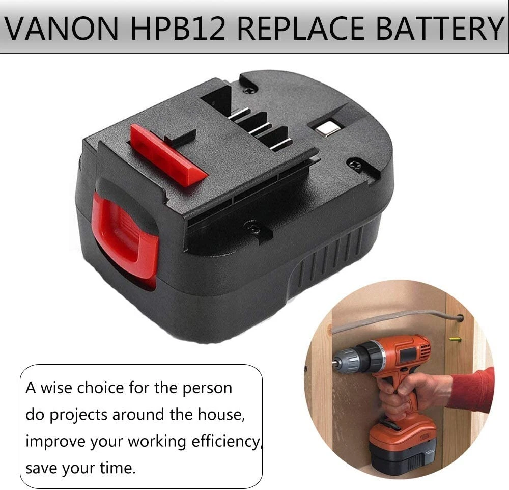 12Volt Battery / Charger for Black & Decker HPB12 FSB12 FS120B