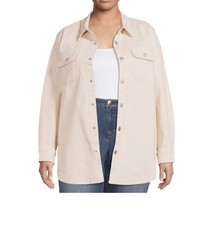 Womens Terra & Sky Beige Shirt Jacket Sz 3x
