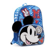 Disney Mickey Mouse 17" Unisex Large Backpack Laptop Sleeve Mickey Ears NEW