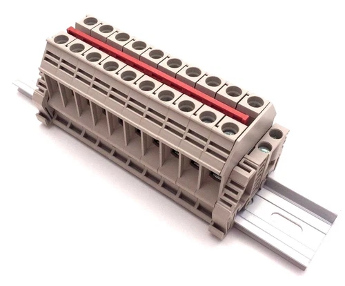 Power Distribution Terminal Blocks 10 Connector DIN Rail Dinkle 6AWG 60A 600V