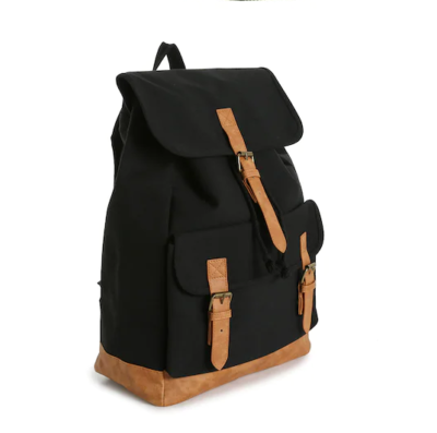DSW Canvas Backpack Black with Brown Trim | eBay display picture 1