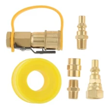 1/4"RV Propane Quick Connect Fitting Adapter Kit for Camper Heater Gas Grill BBQ