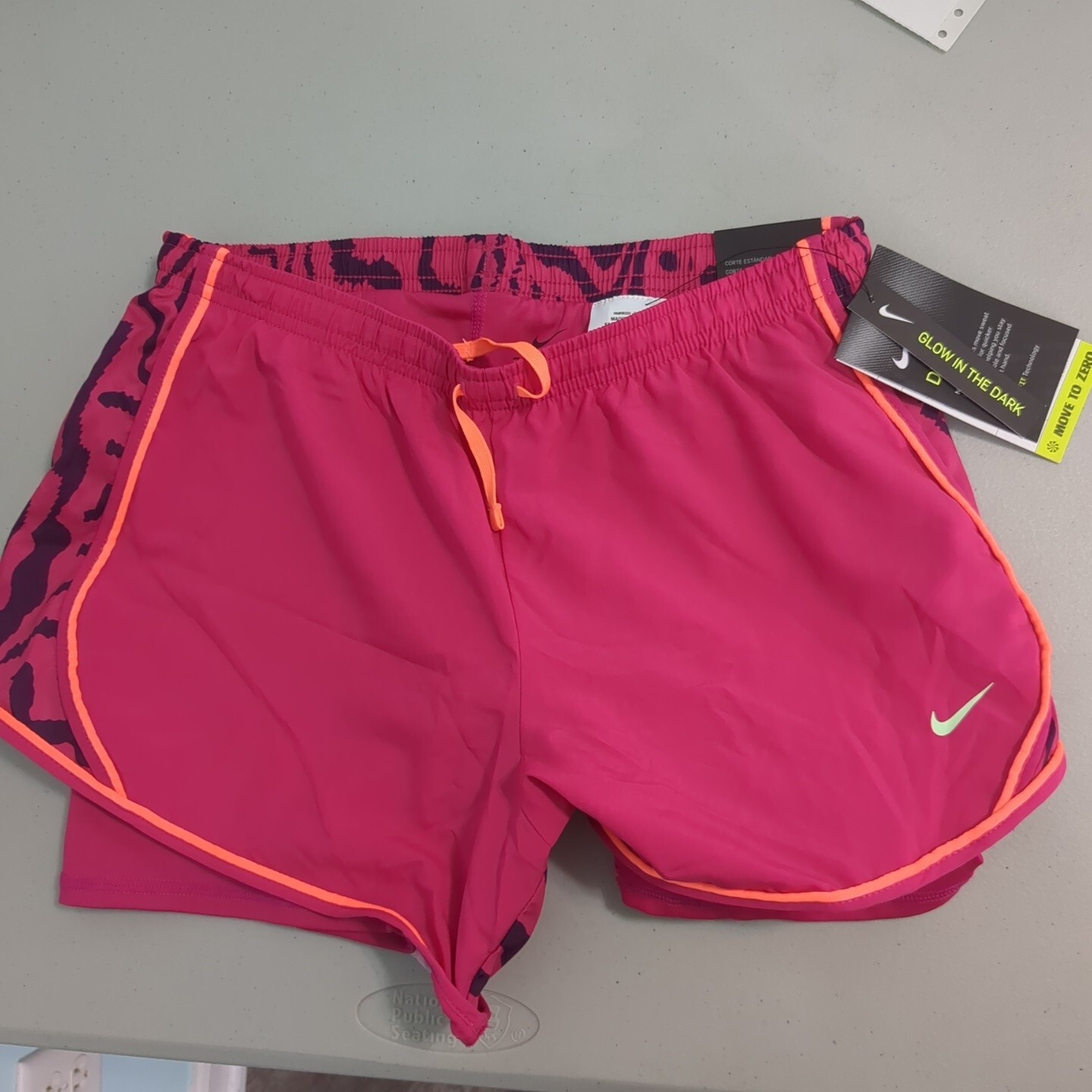 Nike Dri-Fit Pink Two Layer Shorts Youth Size Large new with tags