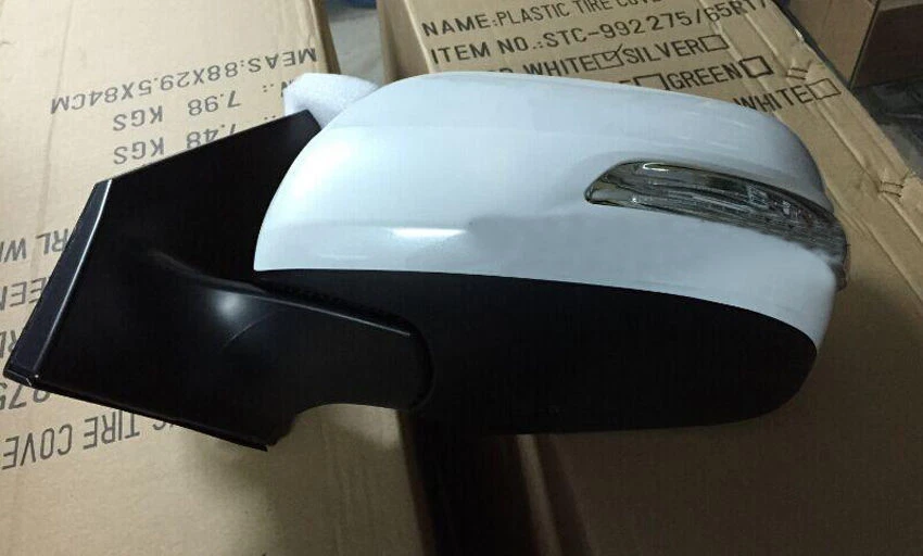 Par de espejos retrovisores laterales blanco perla para Toyota Land Cruiser LC200 2008-2015 Foto 4 de 4