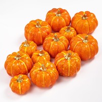 Herbst KüRbis Deko Mini 12 StüCk Halloween Thanksgiving Schaum Orange