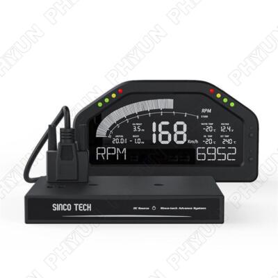 Car Dashboard Racing Gauge Kit Digital LCD Screen RPM Speed Volt Display Sensor