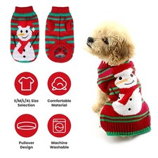 Pet Sweaters Christmas Snowman Warm Vest Clothes Costume for Small Dog and Cat