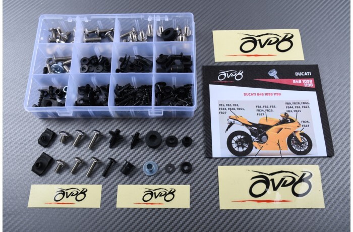 Vis de carénage argent pour Ducati 1198 de qualité supérieure, kit visserie SBK