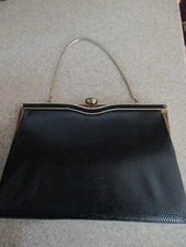 VERDI Black Gold Vintage Handbag Cocktail Purse Clutch 1950's