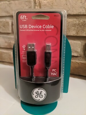 GE 6ft USB 2.0 Device Cable No 98153 Printer/Scanner PC/Mac 2013 Jasco